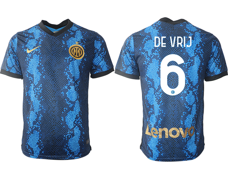 Men 2021-2022 Club Inter Milan home blue aaa versio #6 Nike Soccer Jersey->inter milan jersey->Soccer Club Jersey